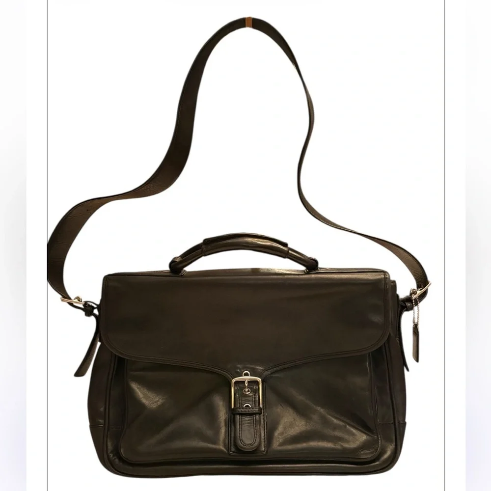 Coach Y2K Black Leather Crossbody Messenger Bag H0769-05238